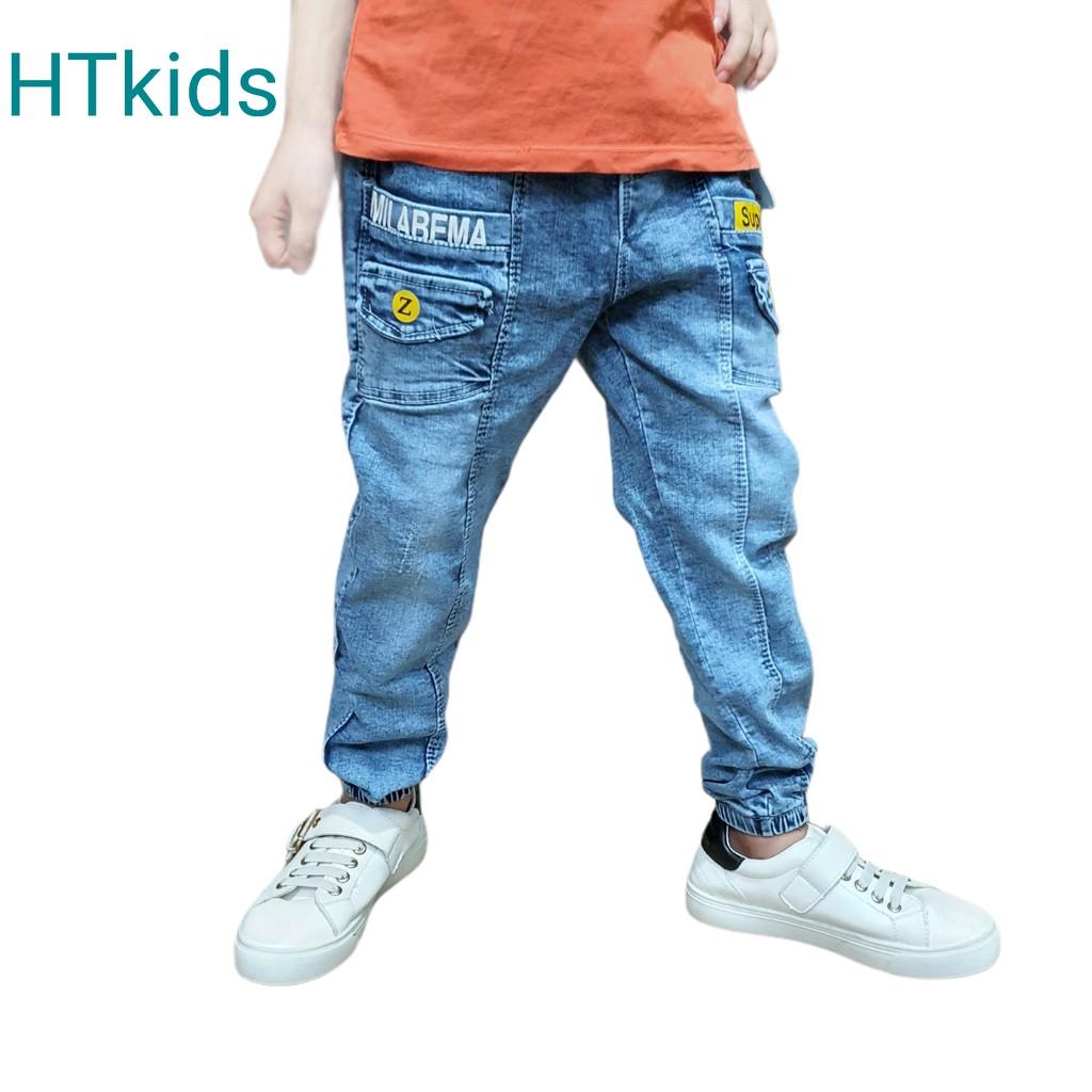 Quần jean túi hộp bo gấu bé trai sz 17-27kg, chất mềm, co giãn