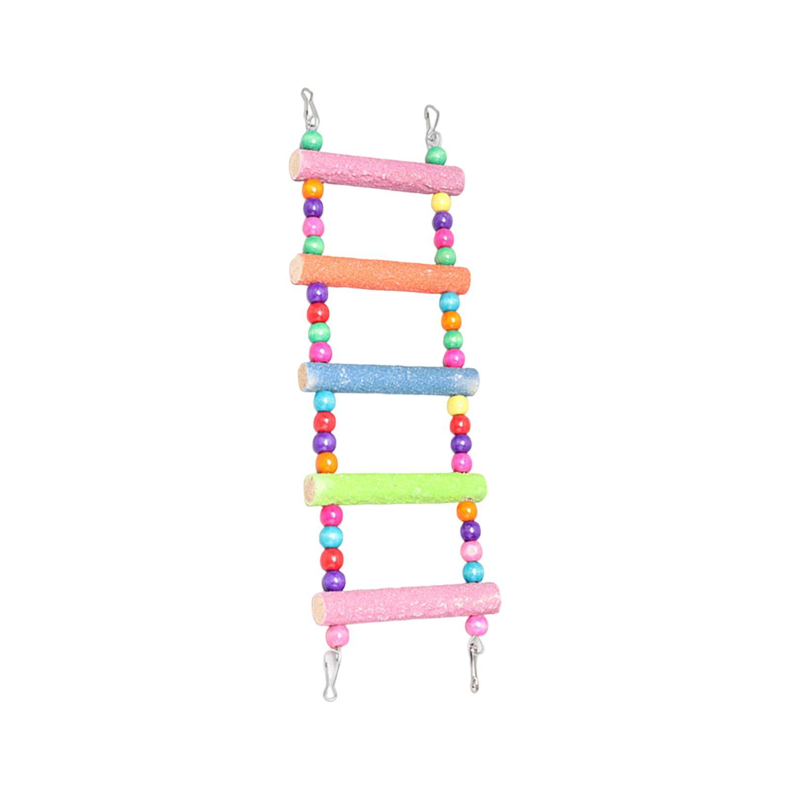 Wooden Ladder Bird Cage Wood Stand Parrot Chew Toy for Canaries Pet Supplies