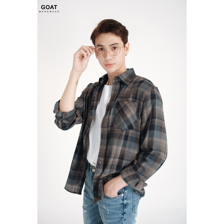 Áo Sơ Mi Nam Tay Dài Sọc Caro GOAT MENSWEAR