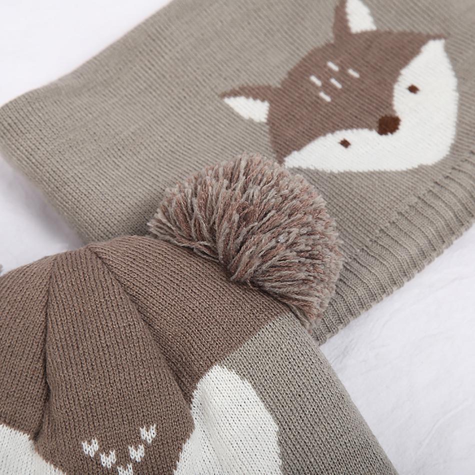 2 Cái/lốc Cho Bé Mùa Đông Mũ Khăn Choàng Cho Bé Hoạt Hình Cáo Nắp Ấm Cho Trẻ Khăn Quàng Cho Bộ Đồ Bé Trai Nhung Mũ Găng Tay cô Gái