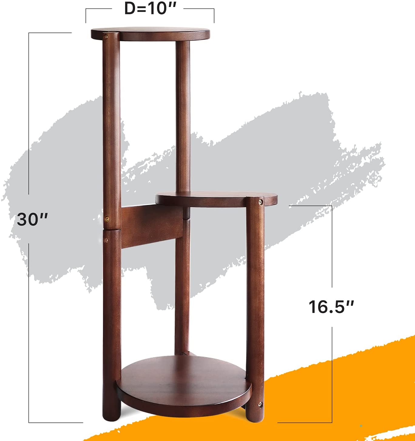 KỆ TRANG TRÍ, KỆ ĐỂ CHẬU HOA 3 TẦNG BẰNG GỖ CAO SU.