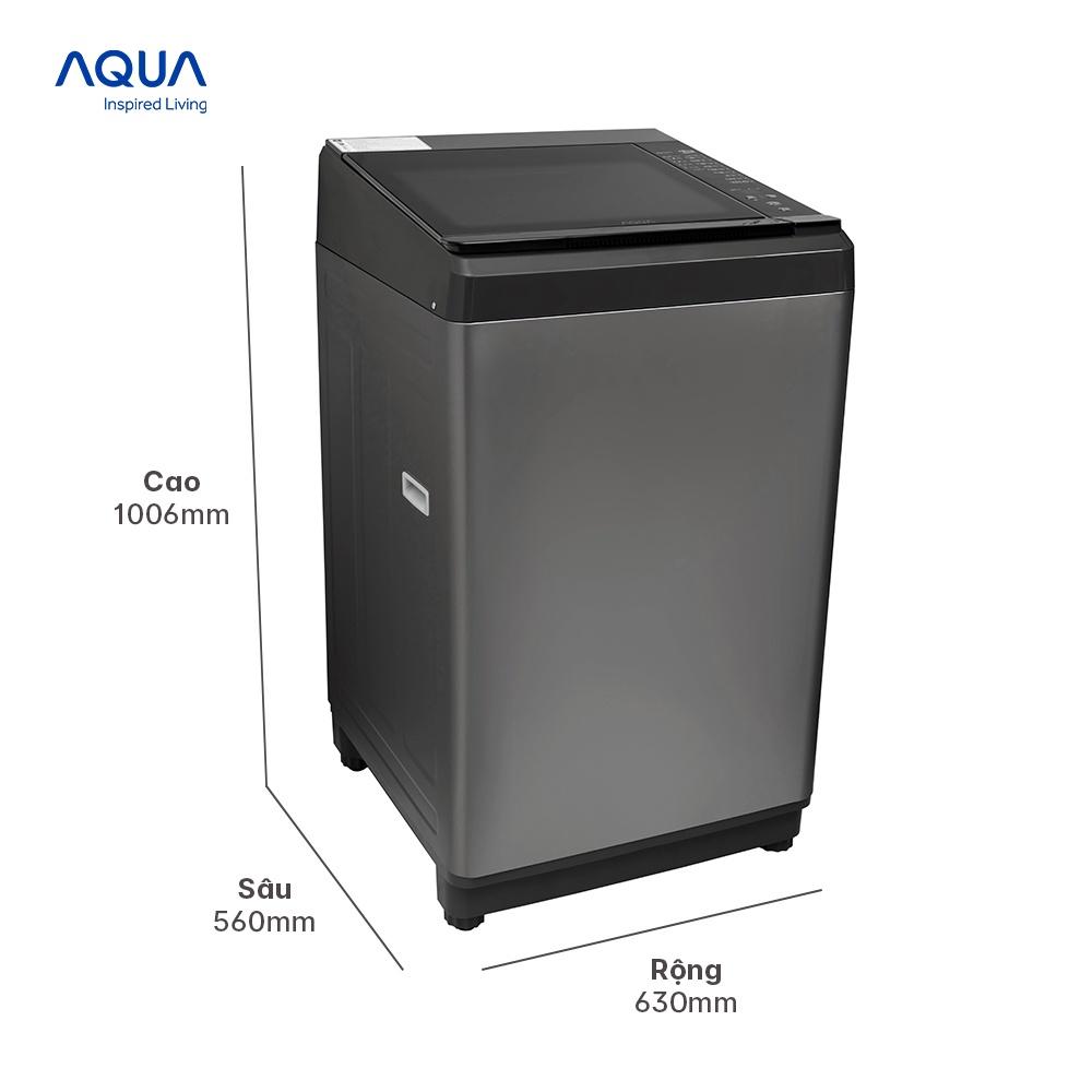 Máy giặt cửa trên 10kg Aqua AQW-S100HT.S - Hàng chính hãng - Chỉ giao HCM, Hà Nội, Đà Nẵng, Hải Phòng, Bình Dương, Đồng Nai, Cần Thơ