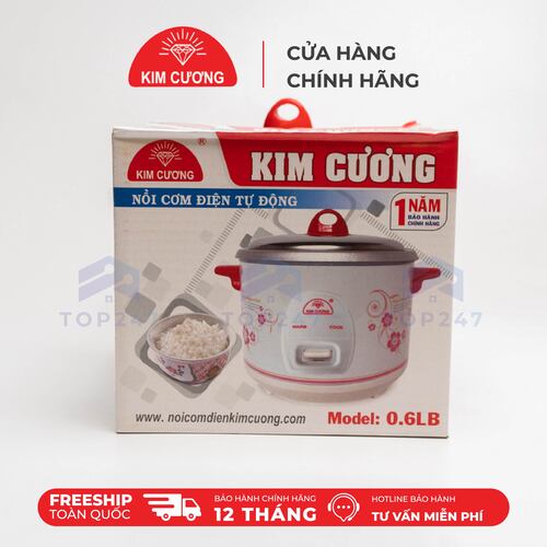 Nồi Cơm Điện Kim Cương 0.6 Lít Nắp Rời - Hàng Chính Hãng