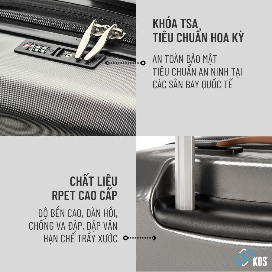 [COMBO 2 VALI] Vali SKYWAY GLACIER Size 20/24, Thương Hiệu Mỹ, 1 Đổi 1 Bể Vỡ - Green