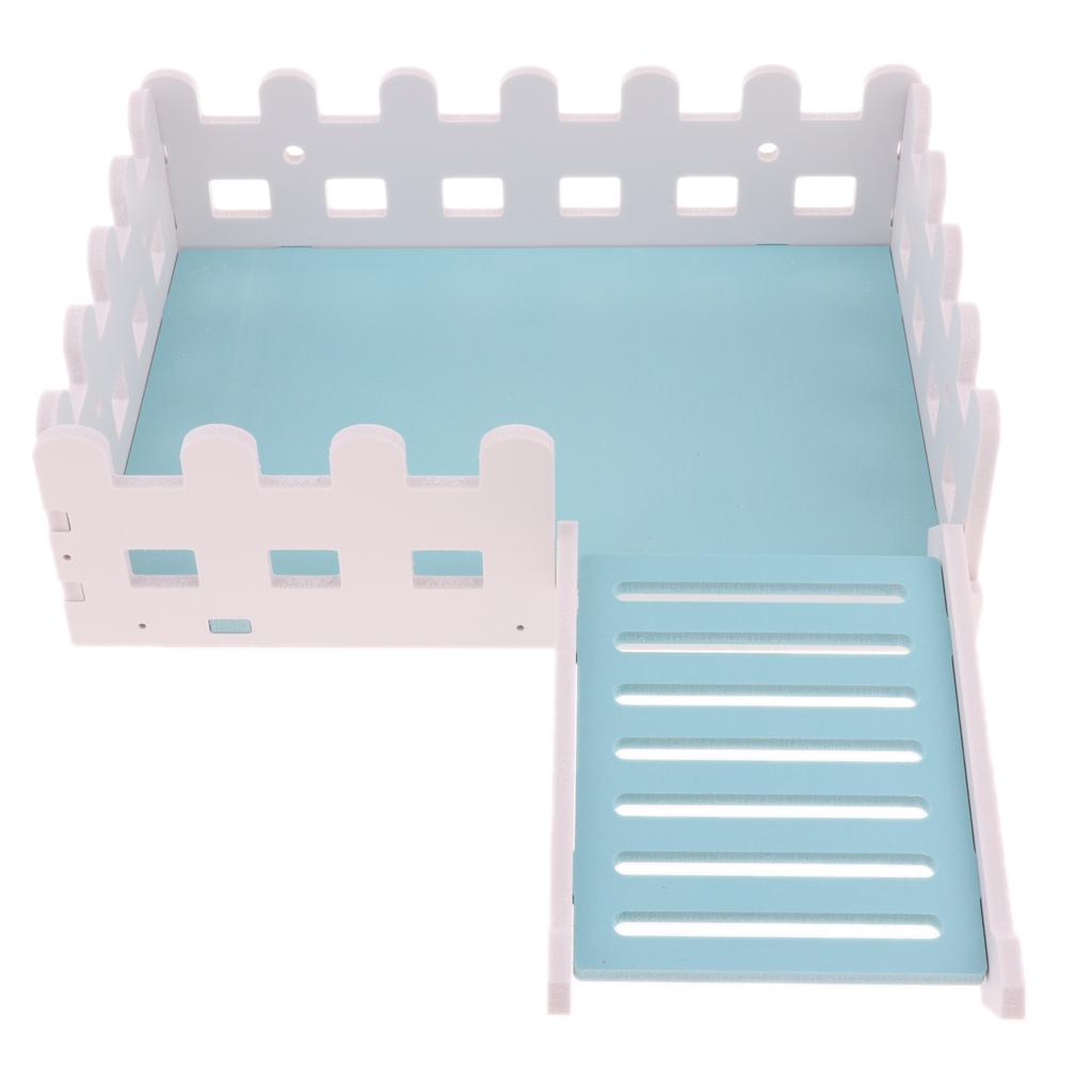1 Pc Small Pet Hamster Hedgehog Parrot Wooden Ladder Platform Fence Pink