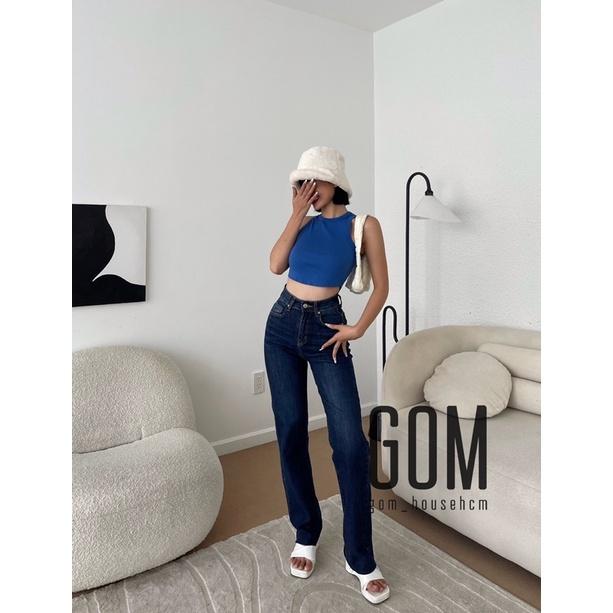 Suông tua lai ống đứng đậm