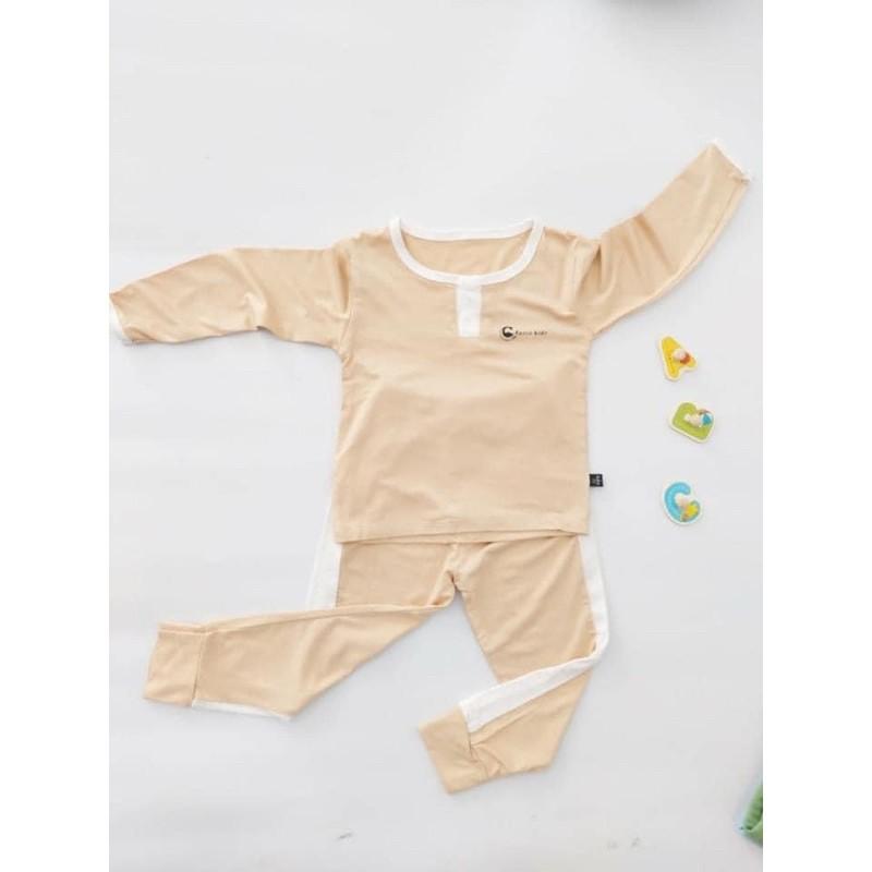 Bộ thun minky cổ trụ co giãn mềm mịn mát cho bé từ 5-30 kg