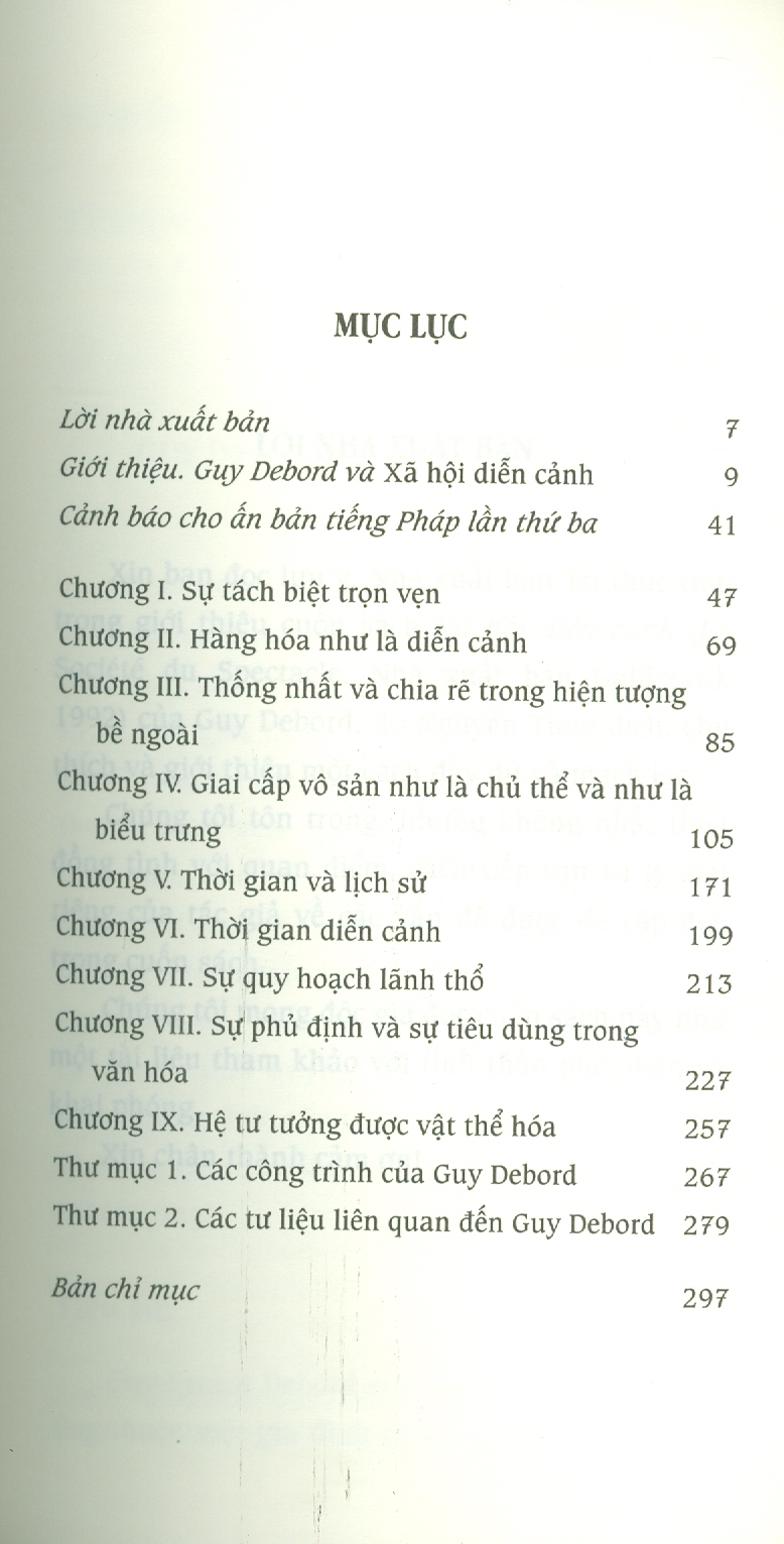 Xã Hội Diễn Cảnh (Tủ sách Tinh Hoa) - Guy Debord ; Nguyễn Tùng dịch, chú giải, giới thiệu (Ấn phẩm bỏ túi)