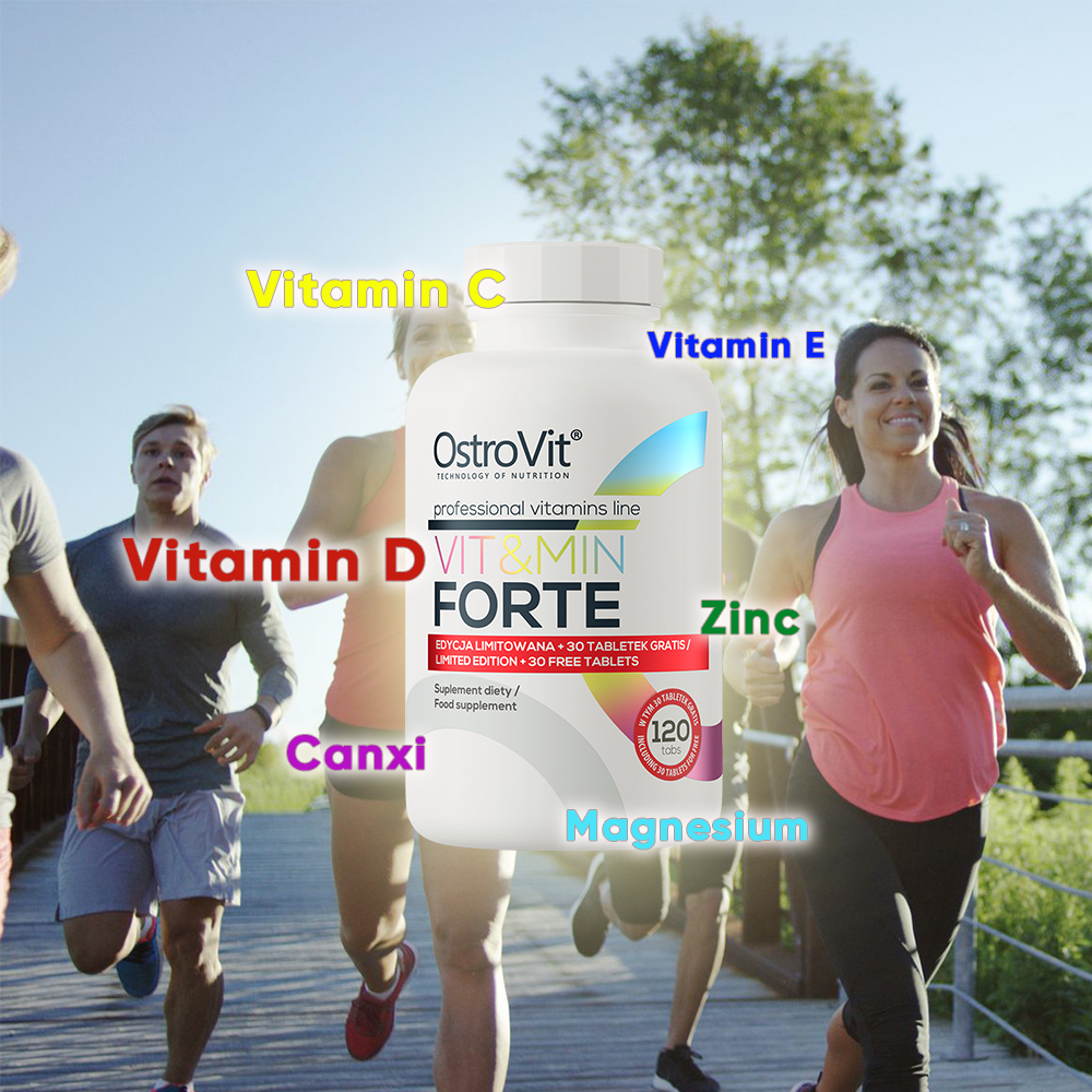 Viên Uống Bổ Sung Vitamin Tổng Hợp Ostrovit Vit&amp;Min FORTE (120 Viên) Hỗ Trợ Sức Khỏe và Hệ Miễn Dịch | Nhập Khẩu Ba Lan