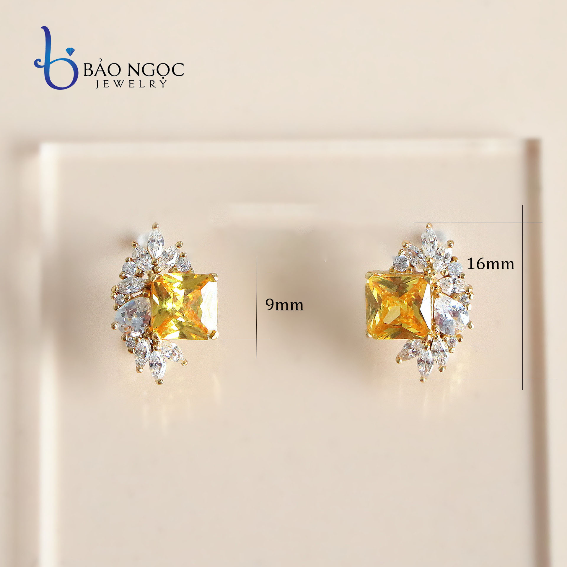 Bông Tai Bạc S925 Cao Cấp, Bông Tai Mạ Vàng 14k Phong Cách Retro Cổ Điển - B2819 - Bảo Ngọc Jewelry