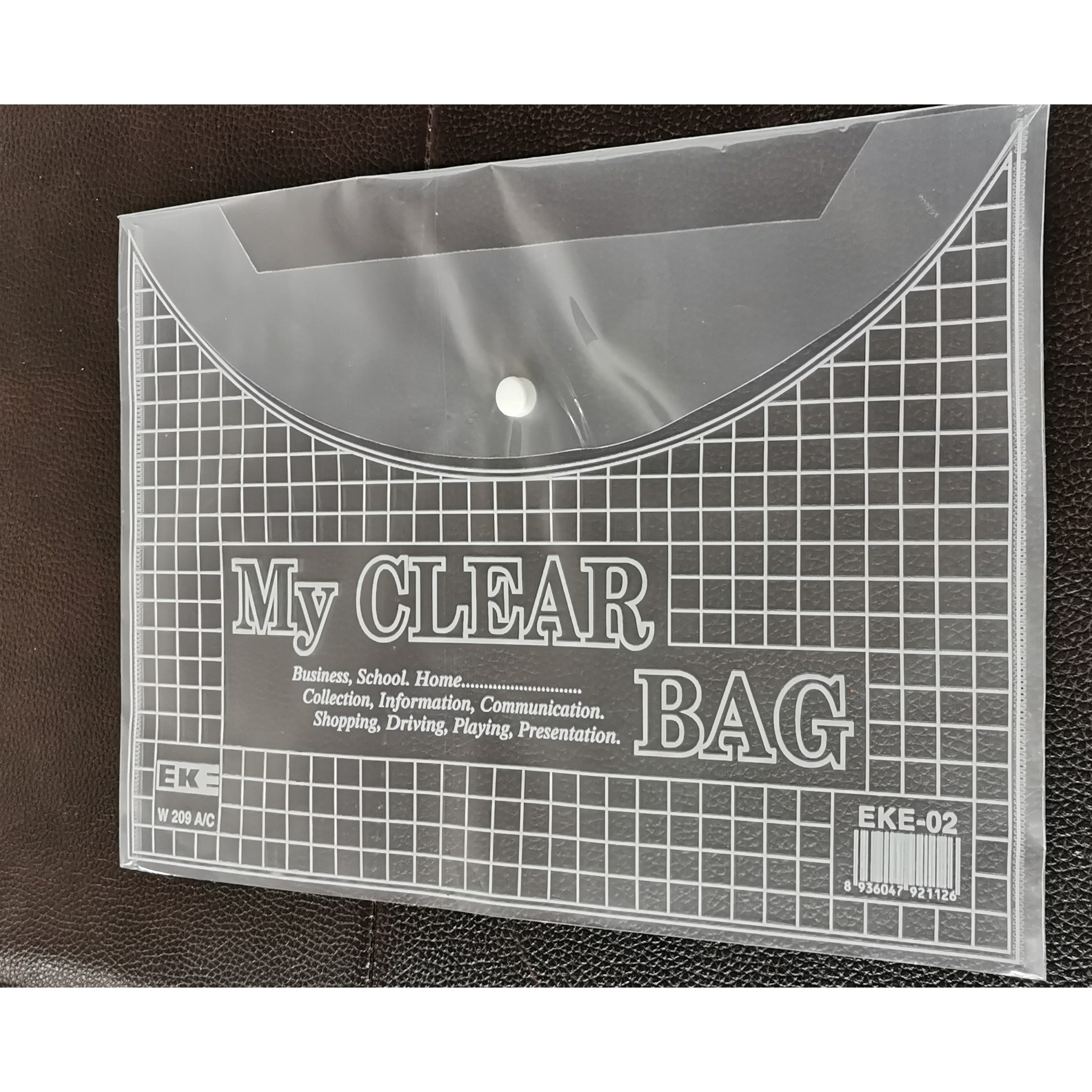 Bộ 12 túi cúc đựng tài liệu Clear Bag EKE loại trung EKE_02