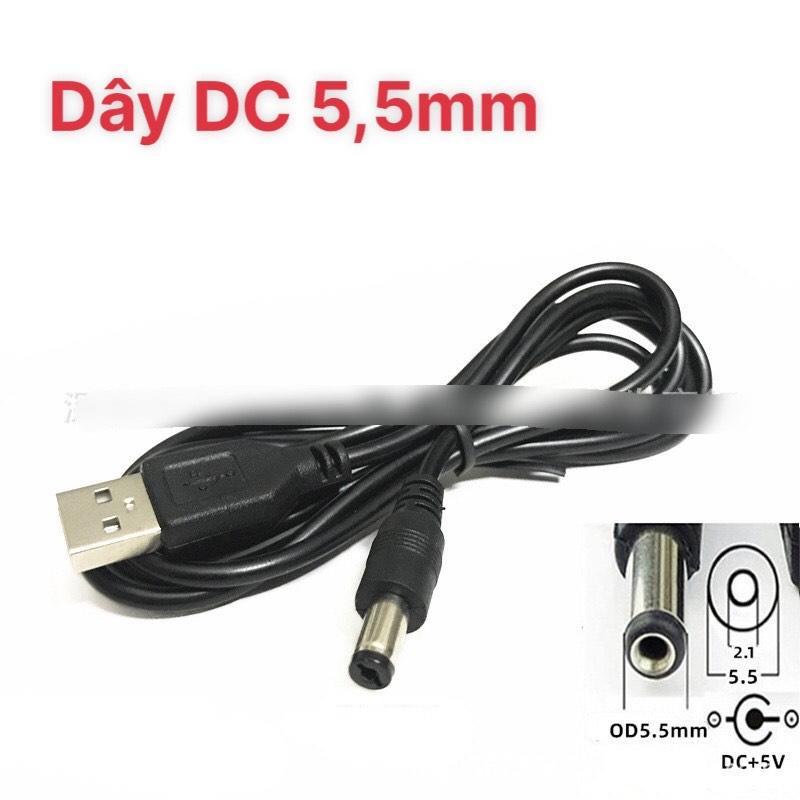 Dây cáp sạc 5V USB ra DC 3.5 mm chất lượng cao, Dây DC 5v - 3.5mm