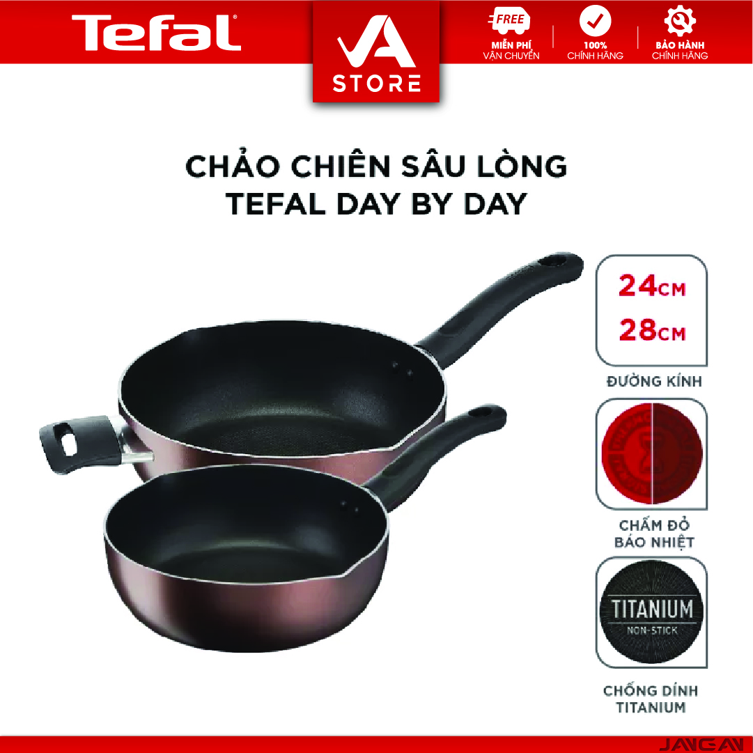 Chảo xào Tefal Day By Day 26cm, 28cm - Hàng Chính Hãng