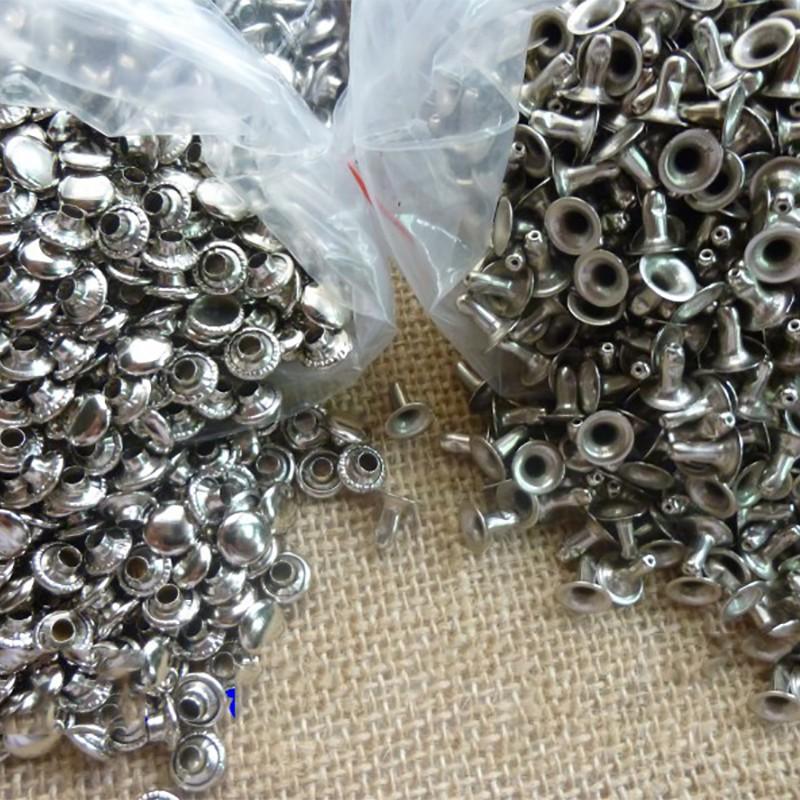 6mm Round Mushroom Shaped Metal Rivets DIY Punk Style Leather Shoes Bag