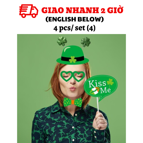 Bộ phụ kiện chụp hình Photo Props lễ hội Patrick's Day nhiều mẫu ptd11