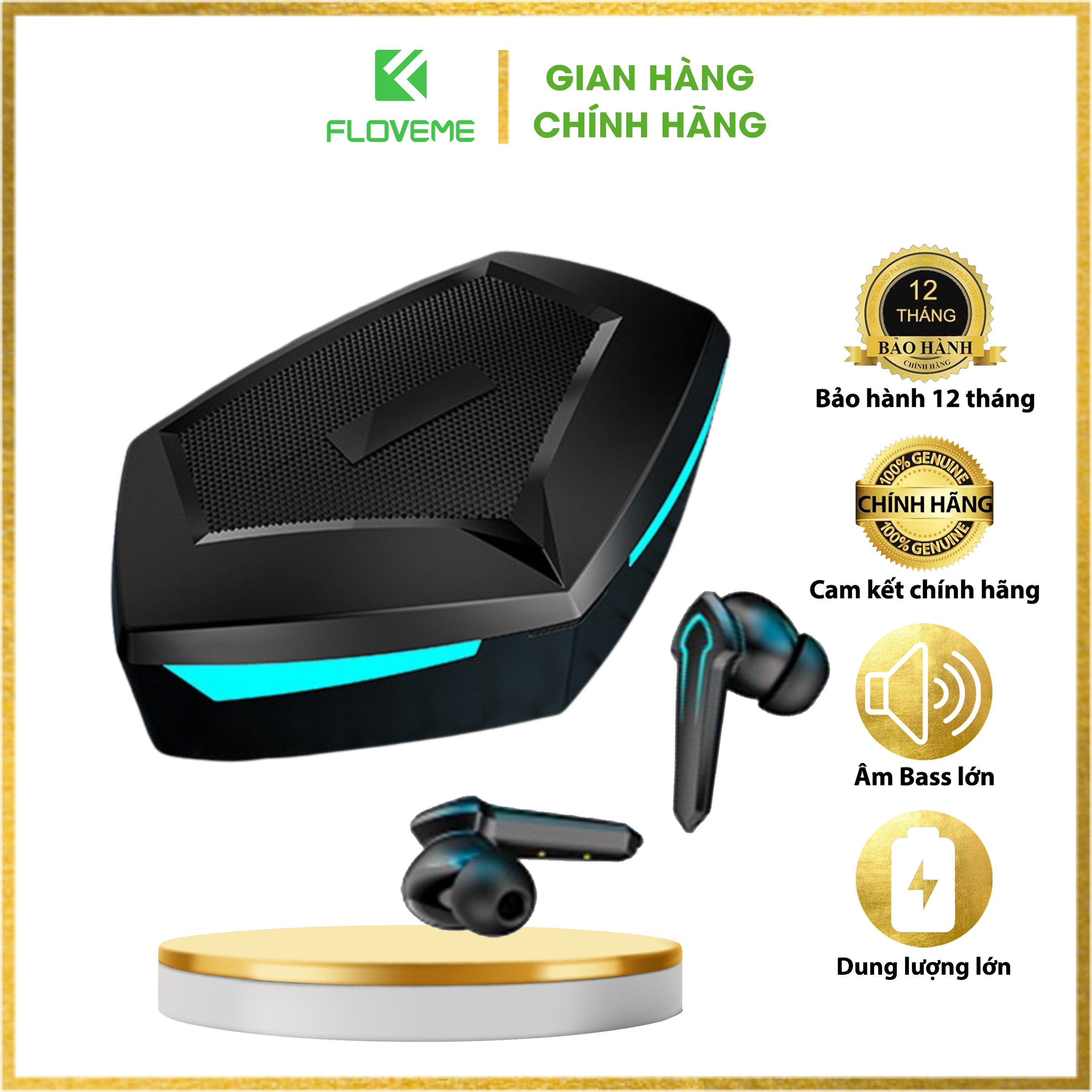 Tai Nghe Gaming Không Dây Bluetooth 5.2 - P30, hỗ trợ đàm thoại độ trễ cực thấp khi chơi game, Bass mạnh mẽ