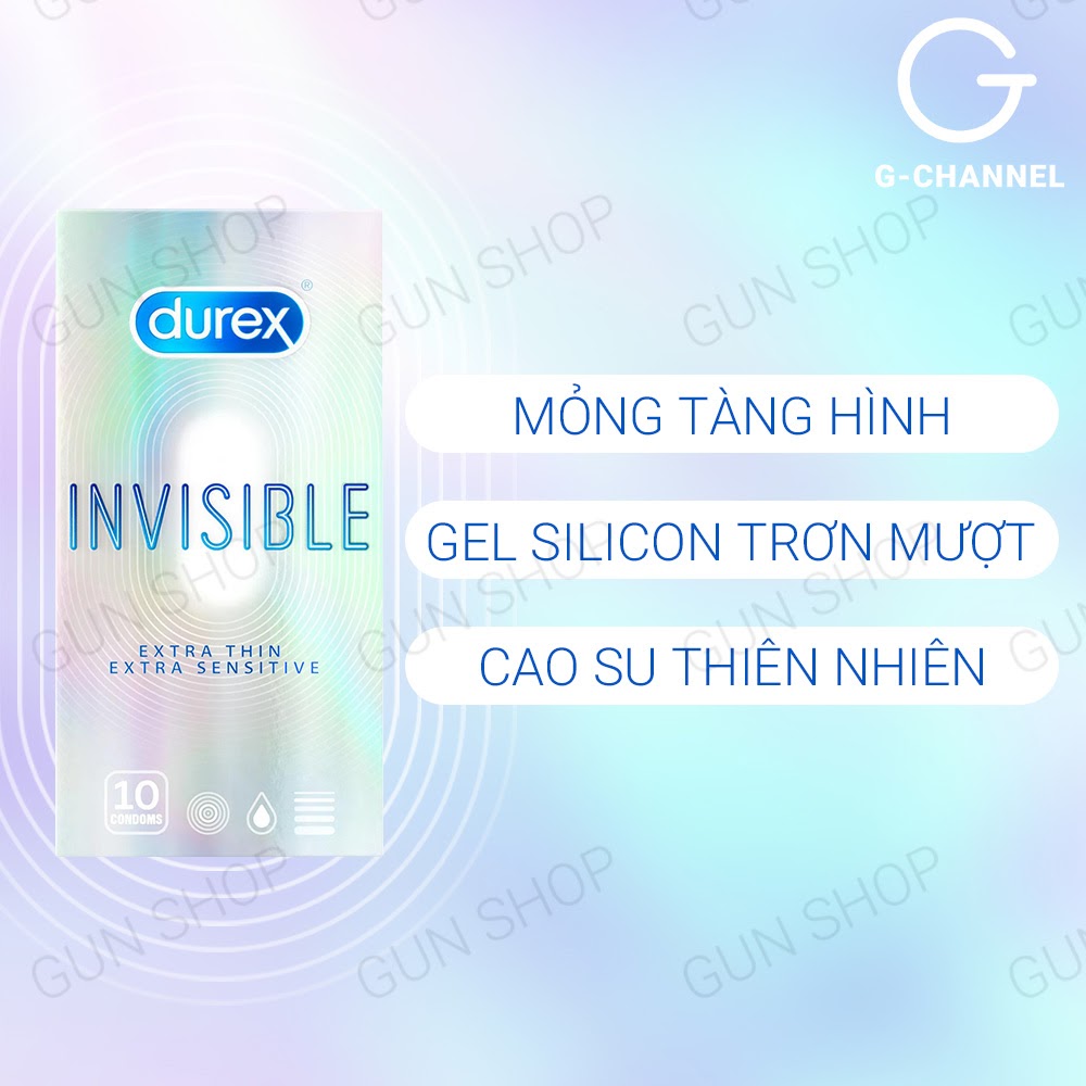 Bao cao su Durex Invisible - Siêu mỏng, mềm mịn