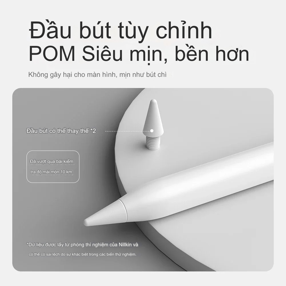 Bút cảm ứng hỗ trợ tì tay không độ trễ mượt mà ổn định Nillkin iSketch S3 iPad Air Pro 11 12.9 13 Air 4 5 6 2018 10.2 - Hàng nhập khẩu