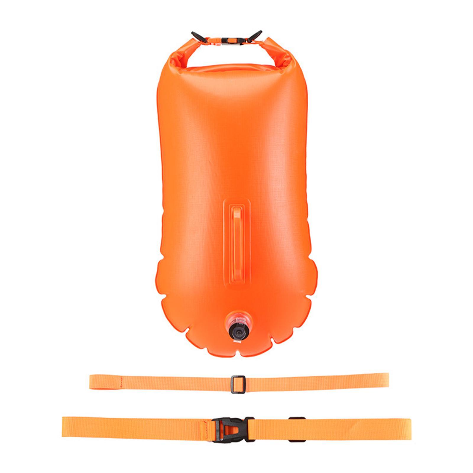Inflatable Swim Buoy Swim Safety Float Waterproof Bag Swim Training Swimming Tow Bag Floating Bag for Outdoor Swimming Surfing Kayak Diving