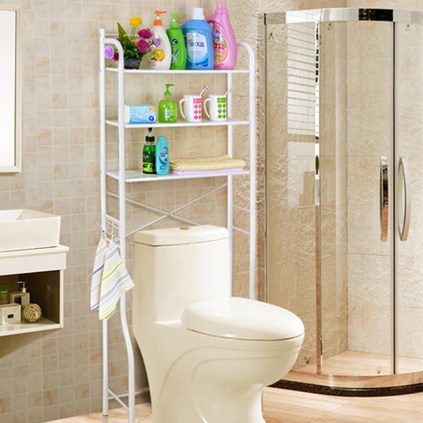 Kệ Toilet 3 Tầng Kệ Nhà Vệ Sinh Nhà Tắm Để Đồ Trên Bồn Cầu Màu Trắng