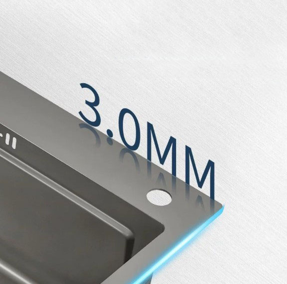 Chậu rửa chén inox 304 màu xám đen 1 ngăn rộng rãi