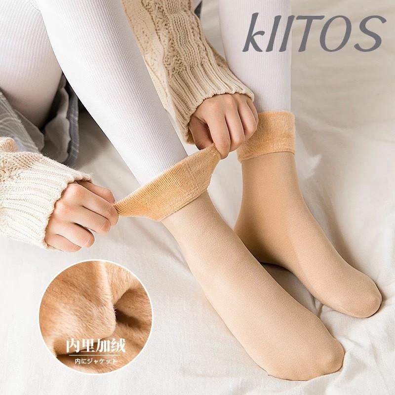 Tất lót lông giữ nhiệt siêu ấm dành cho mùa đông, tất nữ