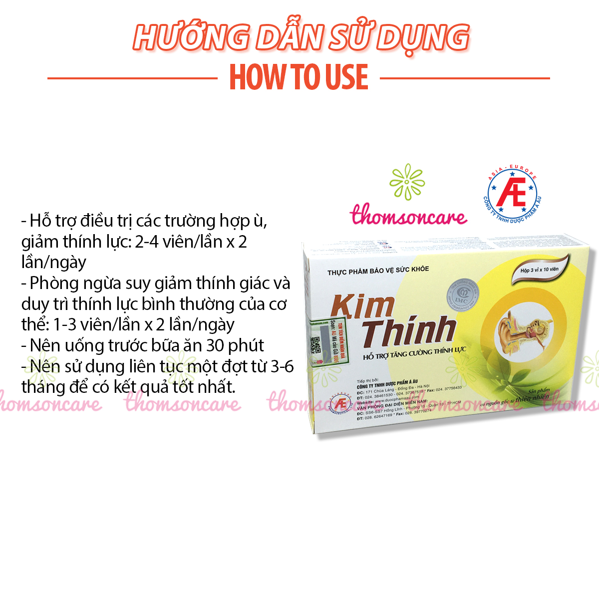 Kim thính - Có tem tích điểm chính hãng - Giảm ù tai, nghe kém từ thảo dược