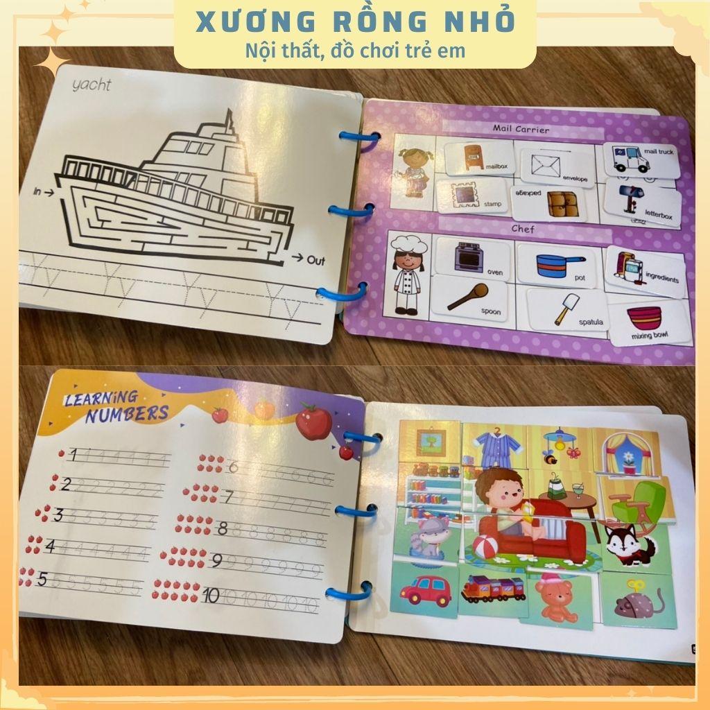 Học liệu bóc dán montessori 17, 31 chủ đề giáo dục sớm thông minh cho bé, bảng bận rộn quiet book, busy board