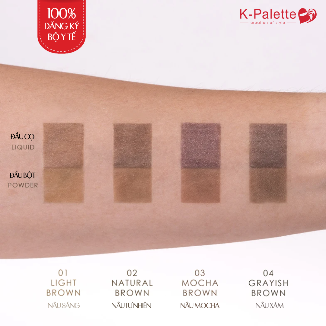 Bút Vẽ Lông Mày 2 Đầu K-Palette Eyebrow Pencil Chống Nước Lâu Trôi 24h