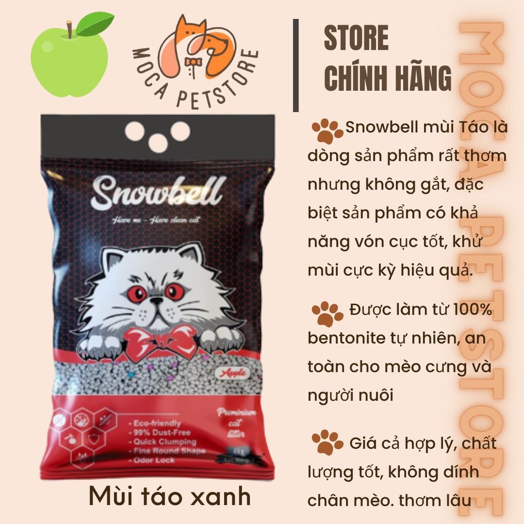 Cát Vệ Sinh Cho Mèo Snowbell Cát Mèo Vệ Sinh Khử Mùi BENTONITE CAT LITTER 5L- Mùi Táo Xanh