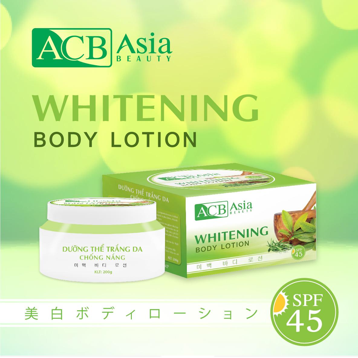 DƯỠNG THỂ TRẮNG DA CHỐNG NẮNG  ( Thảo Mộc Xanh ) ACB - ASIA BEAUTY