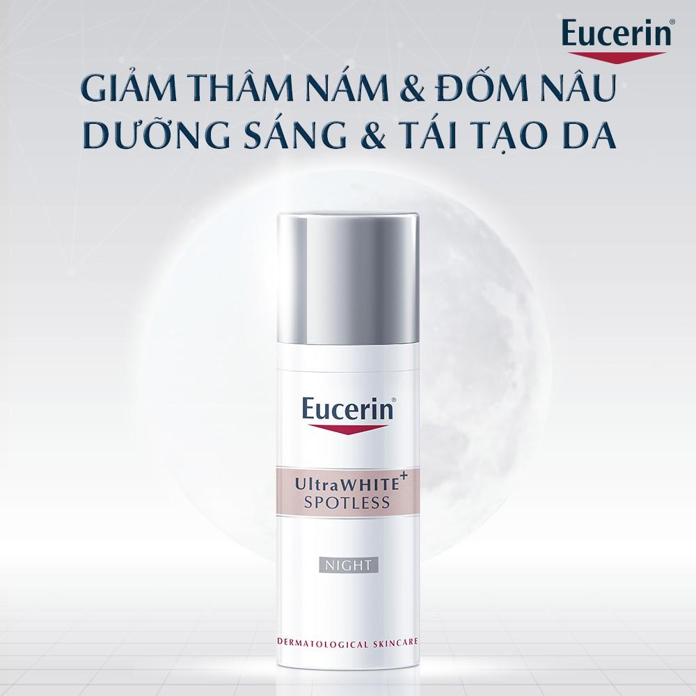 Combo Eucerin Ultrawhite+ Spotless: Kem Dưỡng Trắng Da Ngày, Đêm Và Tinh Chất Giảm Thâm Nám