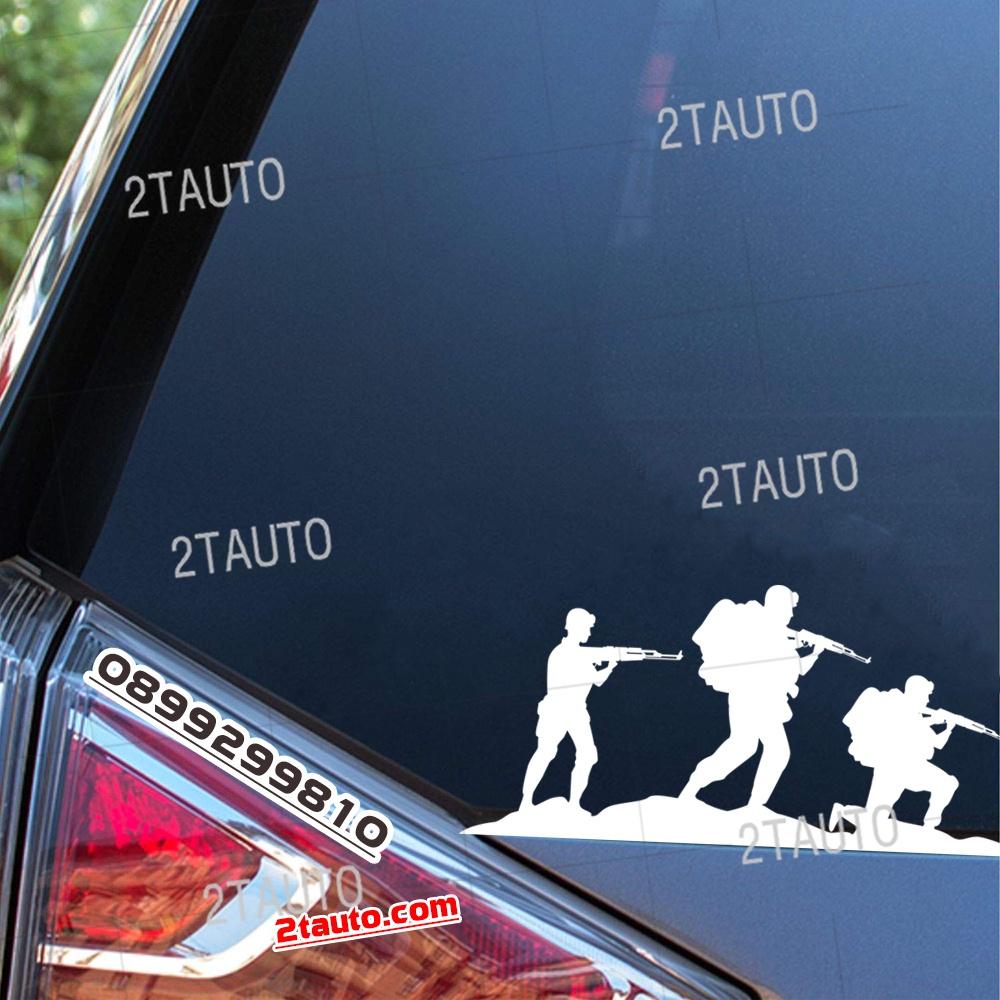 Tem decal sticker LÍNH BIỆT KÍCH dán xe nhiều kích thước, chống thấm nước, logo LÍNH MỸ dán trang trí ô tô xe hơi -MẪU 2