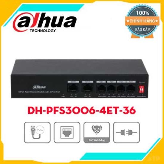 Switch POE 6 cổng tốc độ cao DAHUA DH-PFS3006-4ET-36 - HÀNG CHÍNH HÃNG