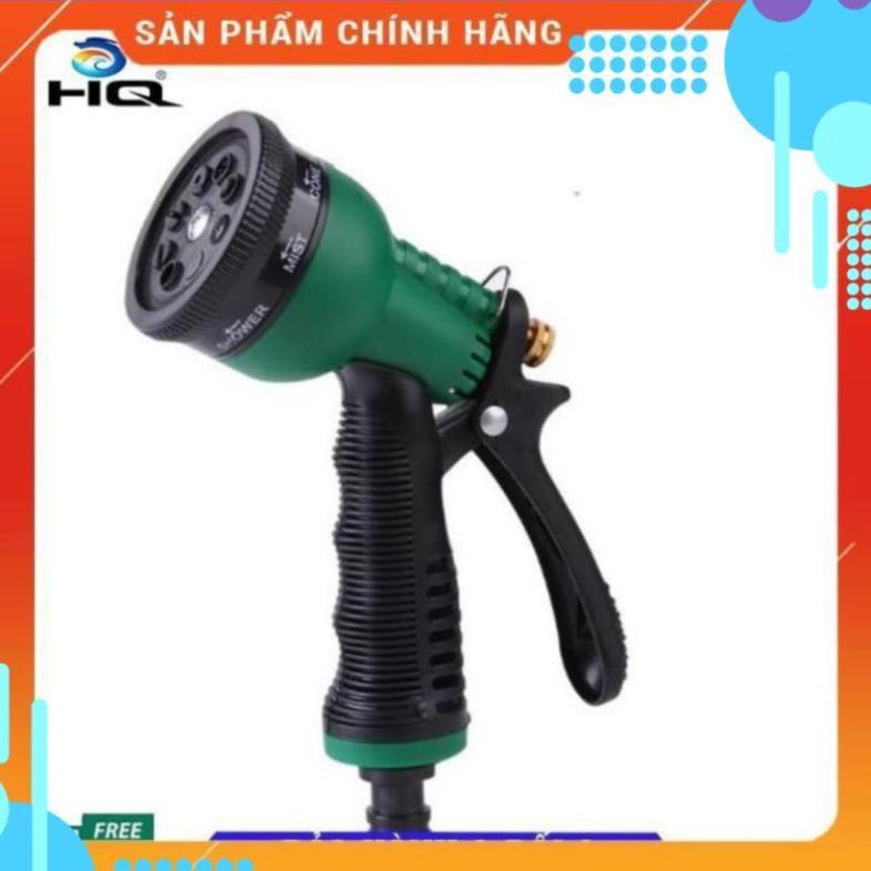 Vòi xịt rửa xe,Vòi phun nước tưới cây tăng áp thông minh 8 chế độ 815621-1 (cút vàng,nối xanh - dây vàng)