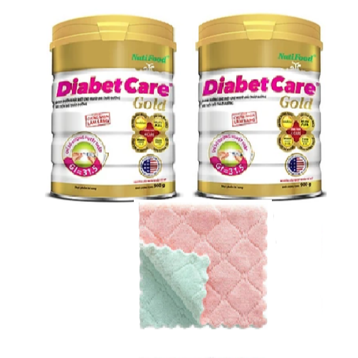Combo 2 hộp sữa bột DIABETCARE GOLD hãng Nutifood giành cho người bị Đái tháo đường và tiền đái tháo đường-> Tặng ngay khăn lau đa năng