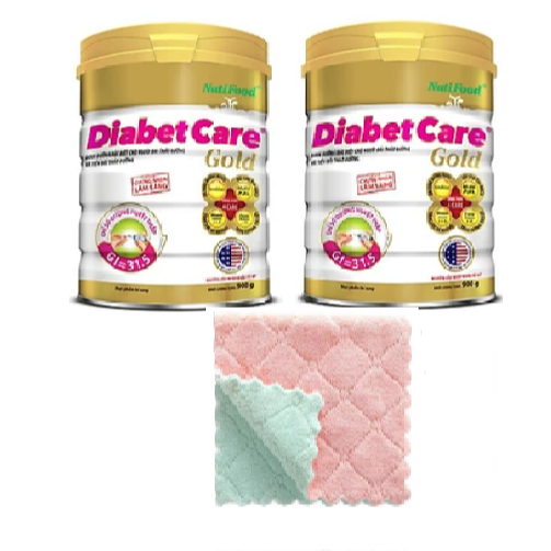 Combo 2 hộp sữa bột DIABETCARE GOLD hãng Nutifood giành cho người bị  Đái tháo đường và tiền đái tháo đường-> Tặng ngay khăn lau đa năng