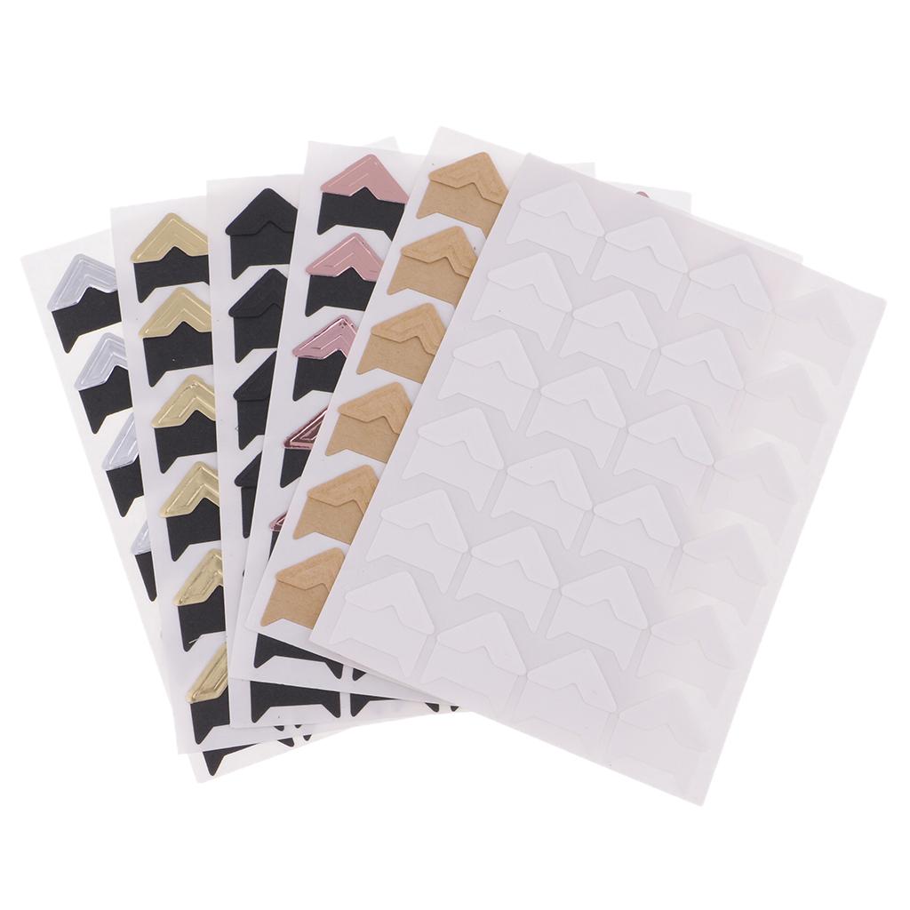 6 Pieces Photo Mounting Sticker Paper Corner Stickers for Scrapbooking Album
