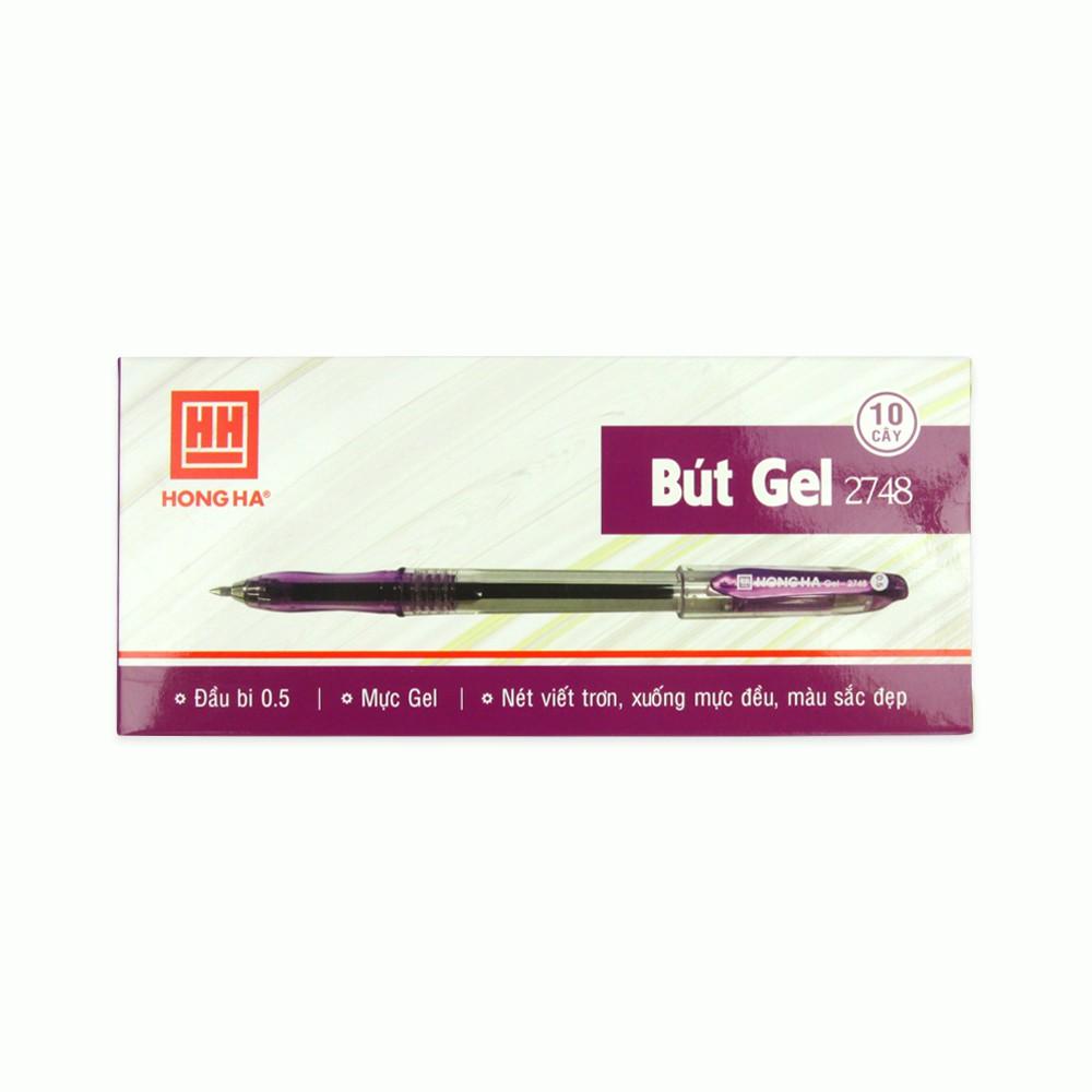 Bút Gel Hồng Hà 0.5mm 2748 (4 màu Xanh, Đen, Đỏ)