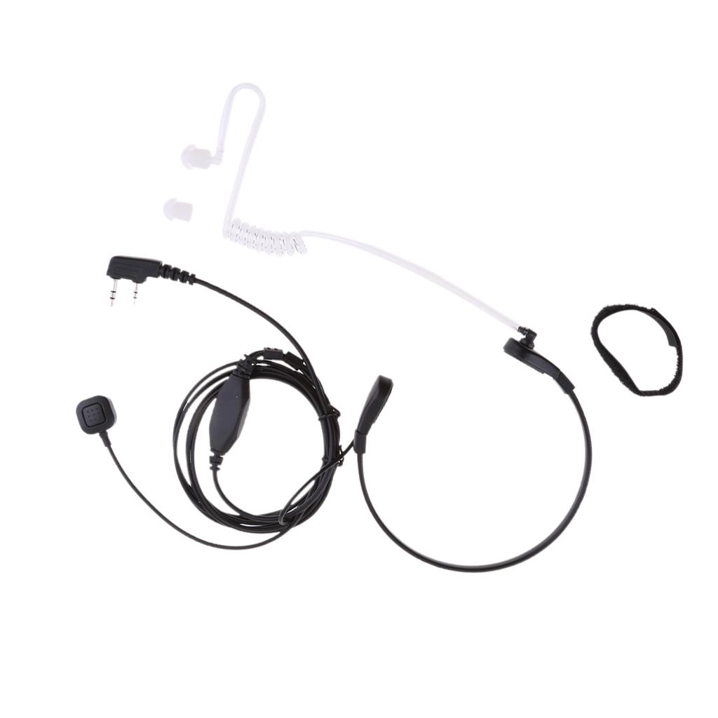 Throat Mic Covert Acoustic Tube Earpiece Headset With PTT for Two Way Radio