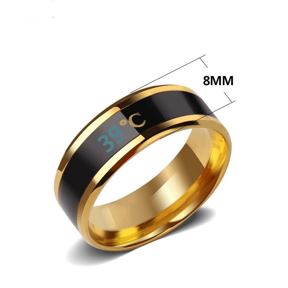 NHẪN ĐO NHIỆT ĐỘ THỜI TIẾT-NHẪN ĐO NHIỆT ĐỘ cơ thể-Nhẫn không thấm nước cảm biến nhiệt độ đổi màu độc đáo