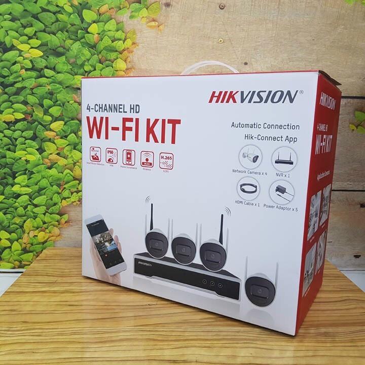 Bộ Camera Wifi Hikvision 4 Kênh 2.0MP Full HD Đầy Đủ Phụ Kiện Lắp Đặt - Hàng chính hãng