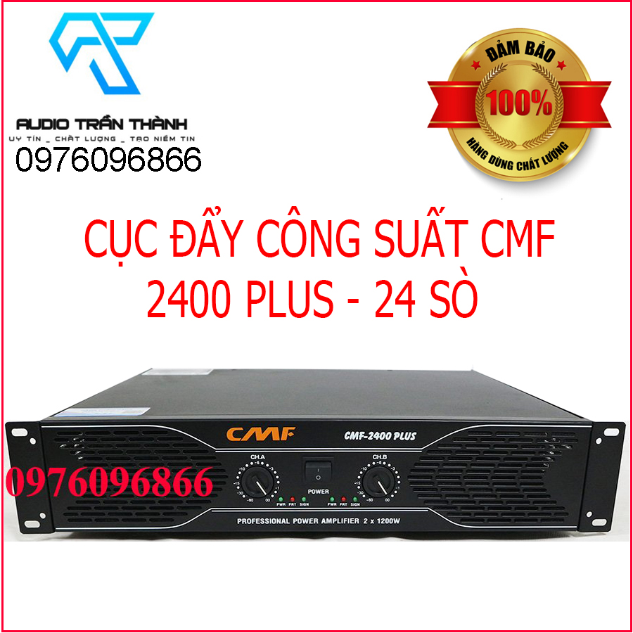 Cục đẩy công suất CMAUDIO Model CMF-2400 plus 24 sò,đánh bass 30 tặng kèm jax canon Hàng nhập khẩu chính hãng