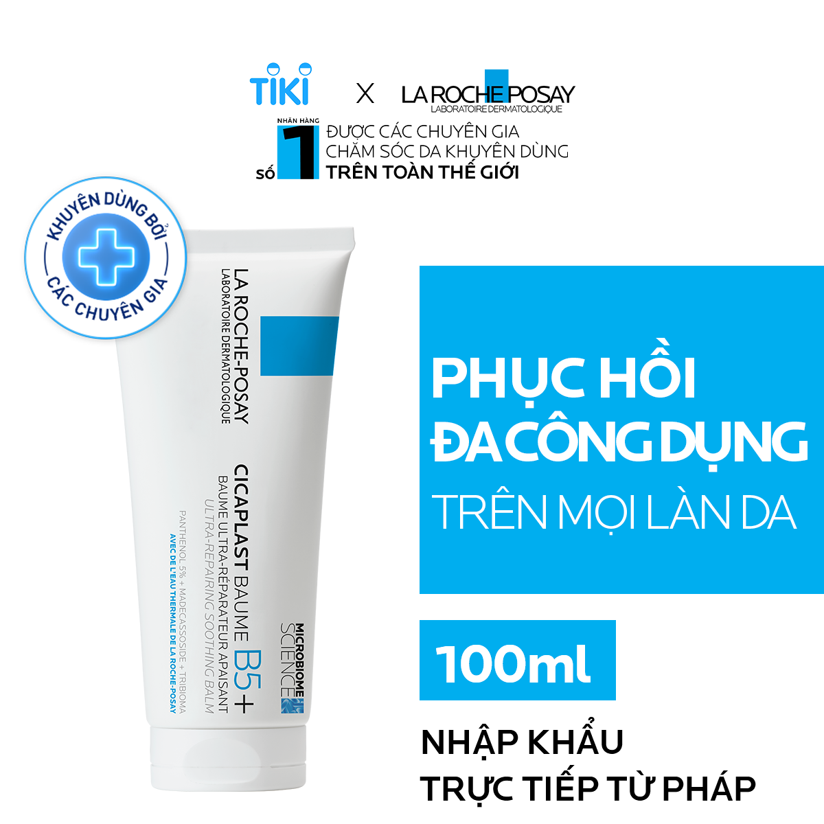 Bộ đôi làm sạch, làm dịu và phục hồi làn da đa công dụng La Roche-Posay Cicaplast Baume B5+ 100ml & 50ml
