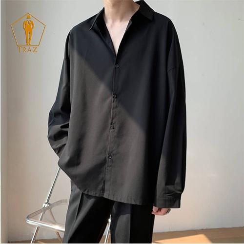Áo Sơ Mi Nam Nữ TRAZ Phom Rộng Suông Dài Tay Màu Trắng, đen, Xanh Lụa Unisex Basic Học Sinh Mịn Mát