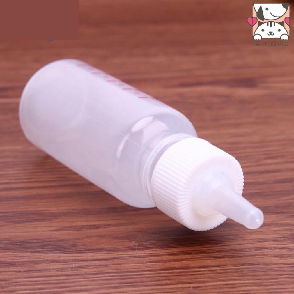 Bình sữa chó mèo nhỏ loại đẹp cho chó mèo chai 60ml vạch đỏ