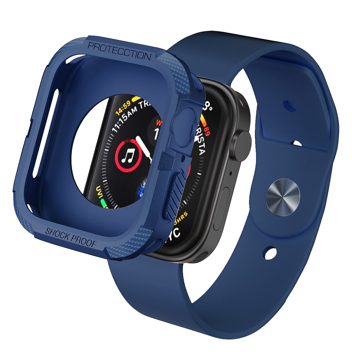 Hình ảnh Ốp Case Chống Shock Chống Va Đập Carbon cho Apple Watch Series 4/ 5/ 6/ SE/ 7/ 8/ 9 Size 40/41/44/45mm- Hàng chính hãng