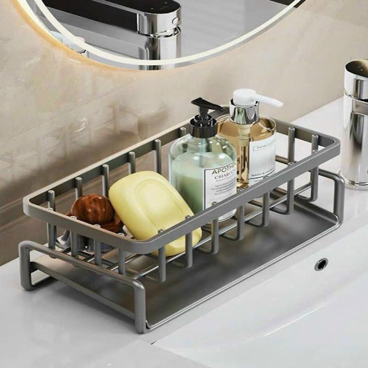 Kệ Để Đồ Rửa Chén Bát Cao Cấp Thép Carbon Dày Dặn Phủ Sơn Tĩnh Điện Chống Rỉ Chắc Chắn Có Giá Nghiêng Thoát Nước