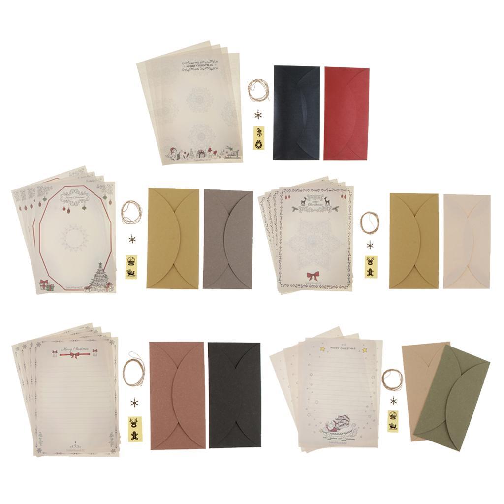 Novelty Christmas Letters Paper with Envelope Self Sealing Sticker Snowflake Shape Pendant