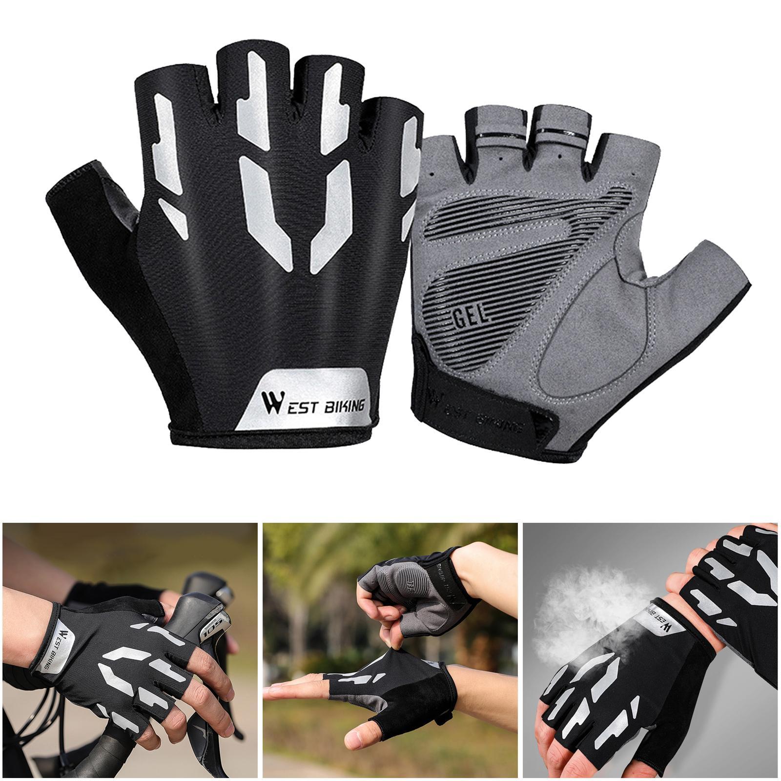 Unisex Cycling Gloves Half Finger Padded Fingerless
